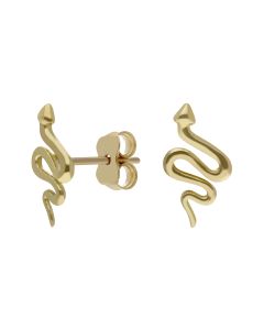 New 9ct Yellow Gold Snake Stud Earrings