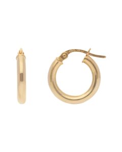 New 9ct Yellow Gold 16mm Small Hoop Earrings