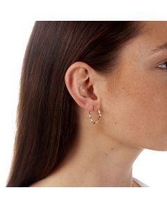 New 9ct Yellow Gold Diamond-Cut Twisted Heart Creole Earrings