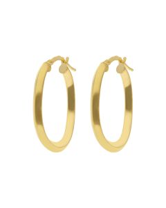 New 9ct Yellow Gold Oval Hoop Earrings