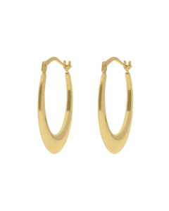 New 9ct Yellow Gold Oval Hoop Earrings