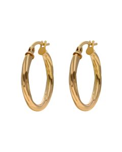 New 9ct Yellow Gold Twist Hoop Creole Earrings