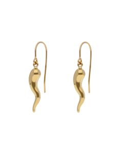 New 9ct Yellow Gold Hollow Horn Of Life Drop Earrings