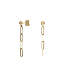 New 9ct Yellow Gold Paper Link Chain Drop Earrings