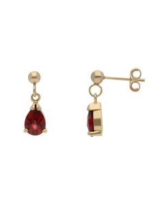 9ct Yellow Gold 0.05ct Diamond Ruby Earrings main image 1
