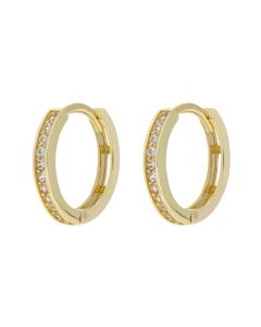 New 9ct Yellow Gold Cubic Zirconia Small Huggie Hoop Earrings