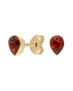 New 9ct Yellow Gold Garnet Stud Earrings