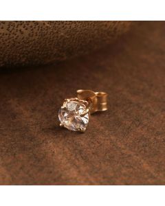 New 9ct Yellow Gold 5mm Cubic Zirconia Gents Single Stud Earring
