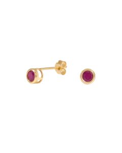 New 9ct Yellow Gold Ruby Stud Earrings