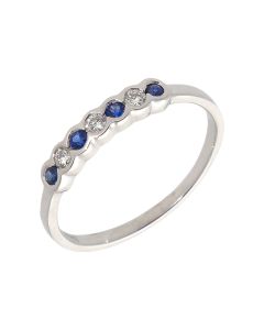 New 9ct White Gold Sapphire & Diamond Eternity Ring