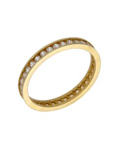 New 9ct Yellow Gold Cubic Zirconia Full Eternity Band Ring
