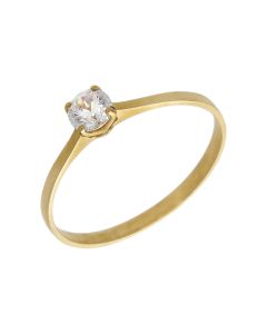 New 9ct Yellow Gold Cubic Zirconia Solitaire Ring
