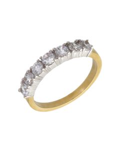 New 9ct Yellow Gold Cubic Zirconia Half Eternity Ring