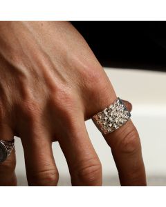 New Sterling Silver 5 Row Keeper Ring