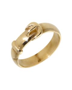 New 9ct Yellow Gold Polished Buckle Ring