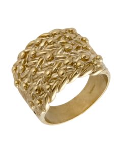 New 9ct Yellow Gold 5 Row Keeper Ring