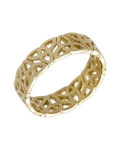 New 9ct Yellow Gold Celtic Design Full Band Ring