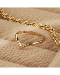 New 9ct Yellow Gold Half Wishbone Ring