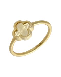 New 9ct Yellow Gold Sunburst Clover Petal Ring