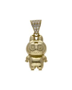 New 9ct Cubic Zirconia Bale Gold Monster Pendant