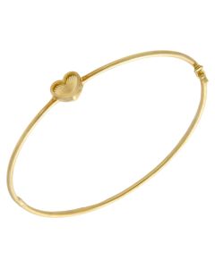 New 9ct Yellow Gold Sunburst Heart Hollow Bangle