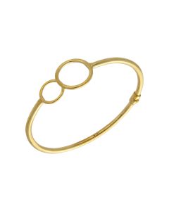 New 9ct Yellow Gold Hollow Double Circle Bangle