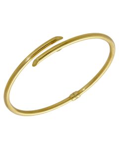 New 9ct Yellow Gold Hollow Crossover Hinged Bangle