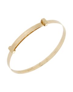 New 9ct Yellow Gold Patterned Baby Expanding Bangle