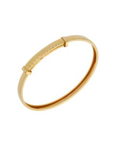 New 9ct Yellow Gold 3mm Patterned Expanding Baby Bangle