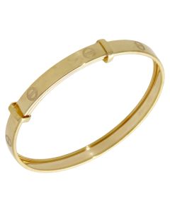 New 9ct Yellow Gold Childs Hollow Screw Design Bangle