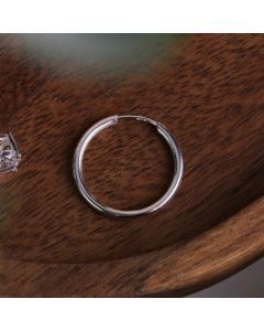 New Sterling Silver 20mm Sleeper Style Hoop Earrings