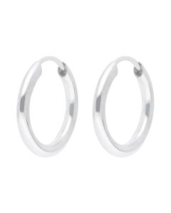 New Sterling Silver 15mm Sleeper Hoop Earrings