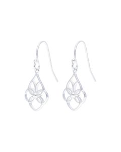 New Sterling Silver Fancy Hook Through Drop Earrings