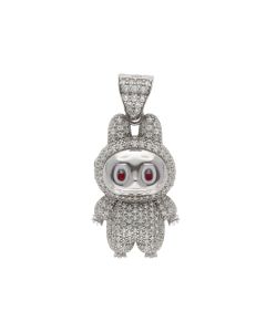 New Sterling Silver Cubic Zirconia Monster Pendant