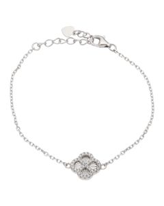 New Sterling Silver Cubic Zirconia Sunburst Petal Bracelet