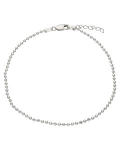 New Sterling Silver 10" Beaded Anklet