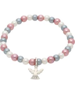 New Sterling Silver Guardian Angel Pearl Bracelet