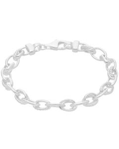 New Sterling Silver Pattern Polish Double Link Belcher Bracelet