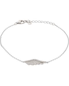 New  Sterling Silver Cubic Zirconia Angel Wing Bracelet