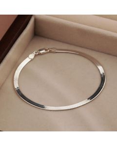 New Sterling Silver 7.5" Flat Tight Herringbone Link Bracelet
