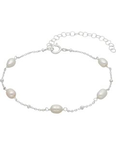 New Sterling Silver Freshwater Cultured Pearl Ladies Bracelet