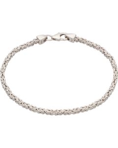 New Sterling Silver 7.5" Square Byzantine Bracelet
