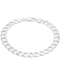 New Sterling Silver 8.5" Gents Solid Curb Bracelet 16.7g