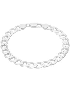 New Sterling Silver 8.5" Gents Solid Curb Bracelet 18.8g