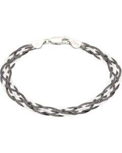 New 2 Colour Sterling Silver Ladies Plaited Bracelet
