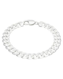 New Sterling Silver 8.5" Solid Patterned Curb Link Bracelet