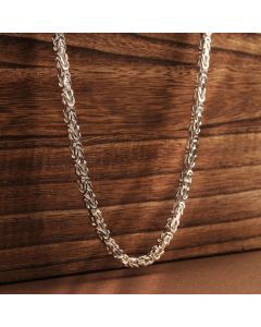 New Sterling Silver 24" Solid Byzantine Chain Necklace 2.6oz
