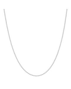 New Sterling Silver 24" Round Bead Link Chain Necklace