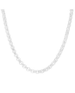 New Sterling Silver 18" Pattern & Polish Belcher Link Necklace