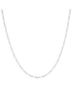 New Sterling Silver 18" Figaro Chain Necklace